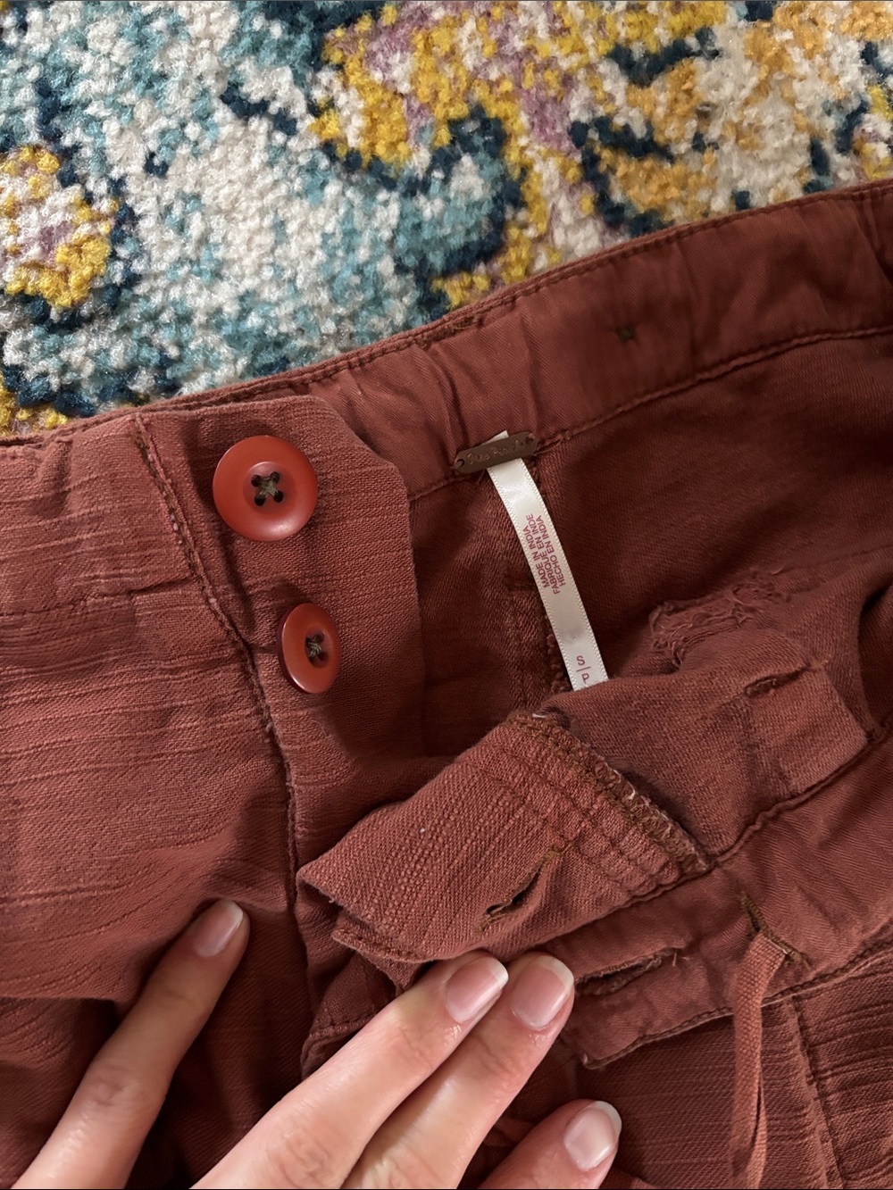 Free people distressed cotton cargo pants - Picture 2 of 3